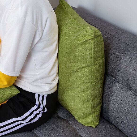 2pcs Linen Throw Pillow Covers Blank Cotton Square Cushion Cover Green - Picture 5 of 6